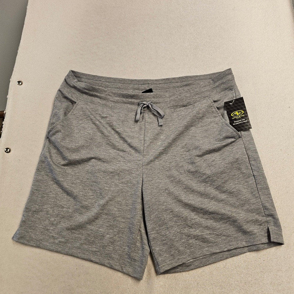 Athletic Works Womens Heather Gray Knit Shorts XXXL 22 Drawstring Pockets NEW